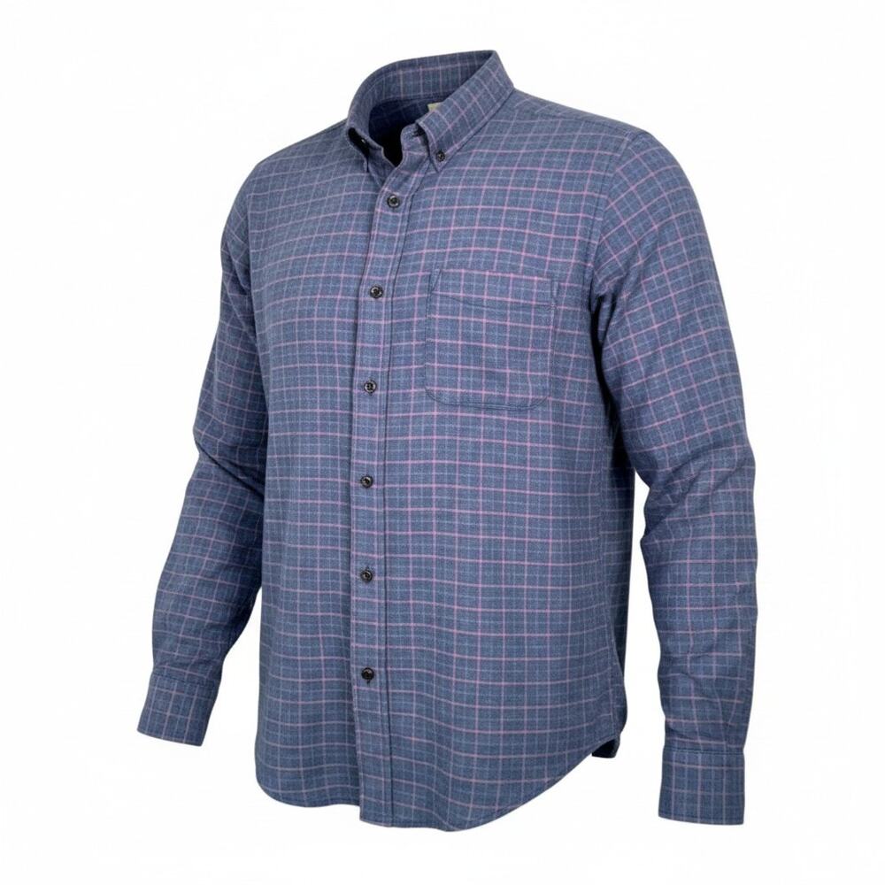 Faherty Men's XXL Cotton Flannel Blue/Pink Check Button Down Long Sleeve Shirt